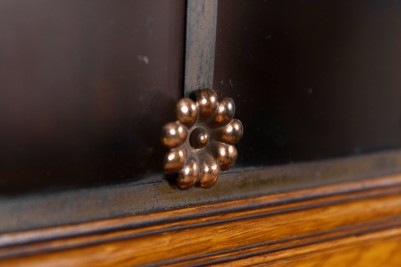 victorian mirror back sideboard copper detail close up